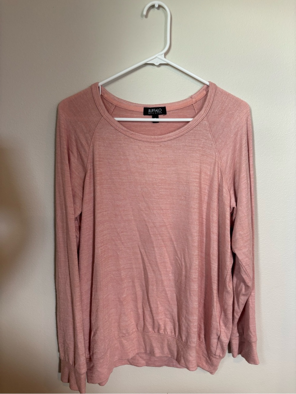 Buffalo David Bitton Dusty Pink Long Sleeve Crew Top